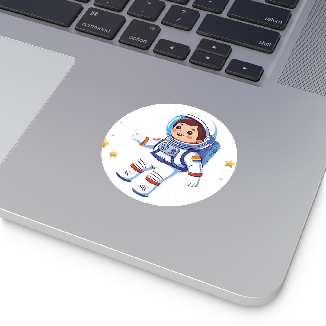 Custom Space Astronaut Round Vinyl Sticker – Cute, Durable, Waterproof Decal