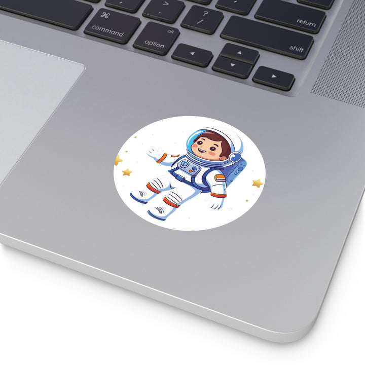 Custom Space Astronaut Round Vinyl Sticker – Cute, Durable, Waterproof Decal