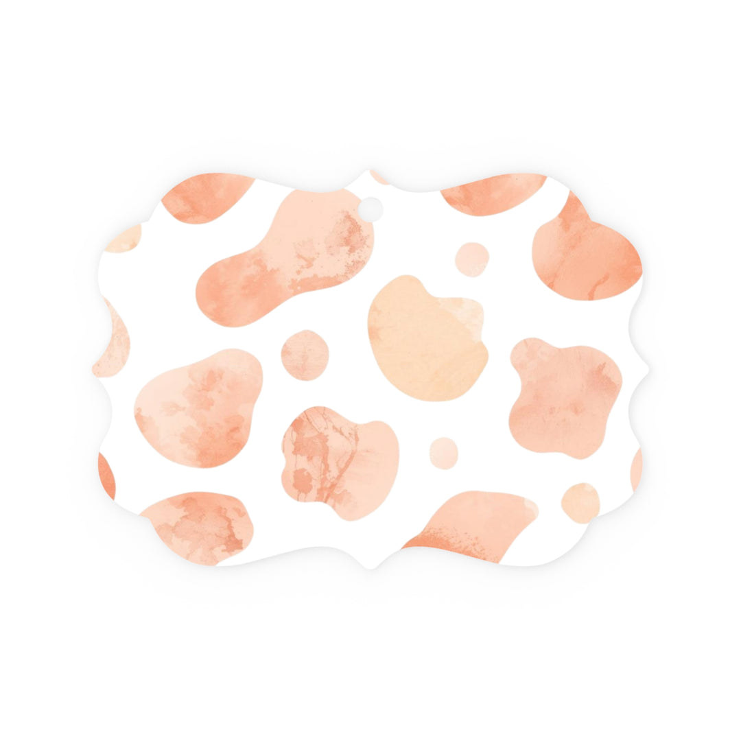 Double-Sided Metal Ornament – Abstract Blush Peach Watercolor Plaque