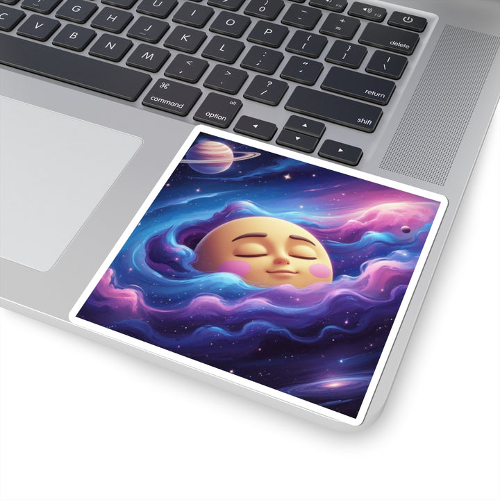 Galaxy Moon Kiss-Cut Sticker – Cute Space Design, Durable & Customizable