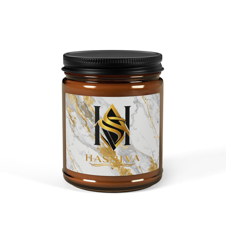 Marble Luxe Scented Soy Candle in Amber Jar – Hand-Poured, 2 Sizes