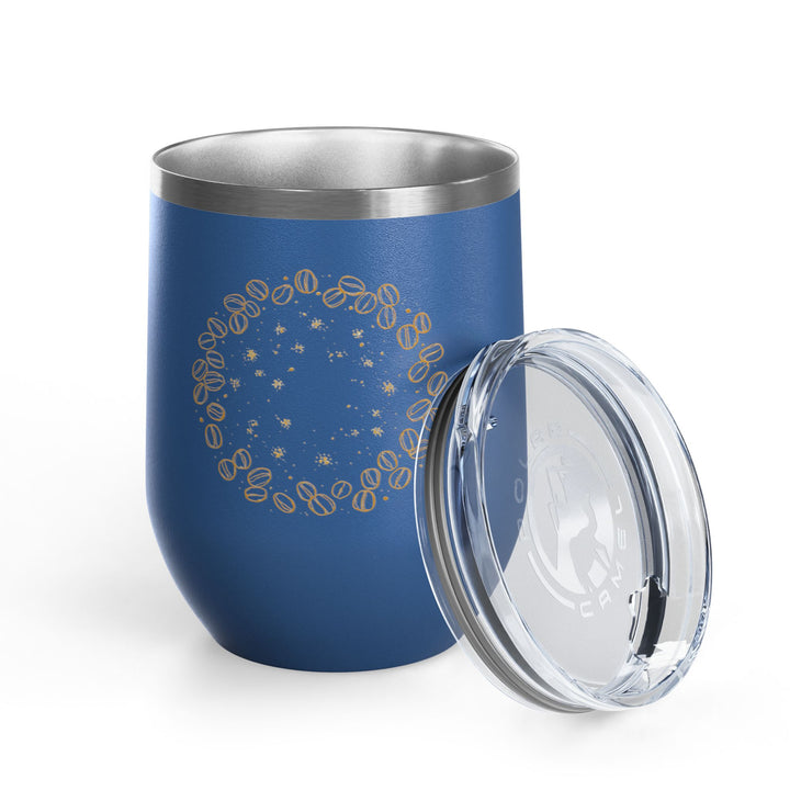 12oz Stainless Steel Wine Tumbler – Coffee Art, Insulated, Spill-Proof