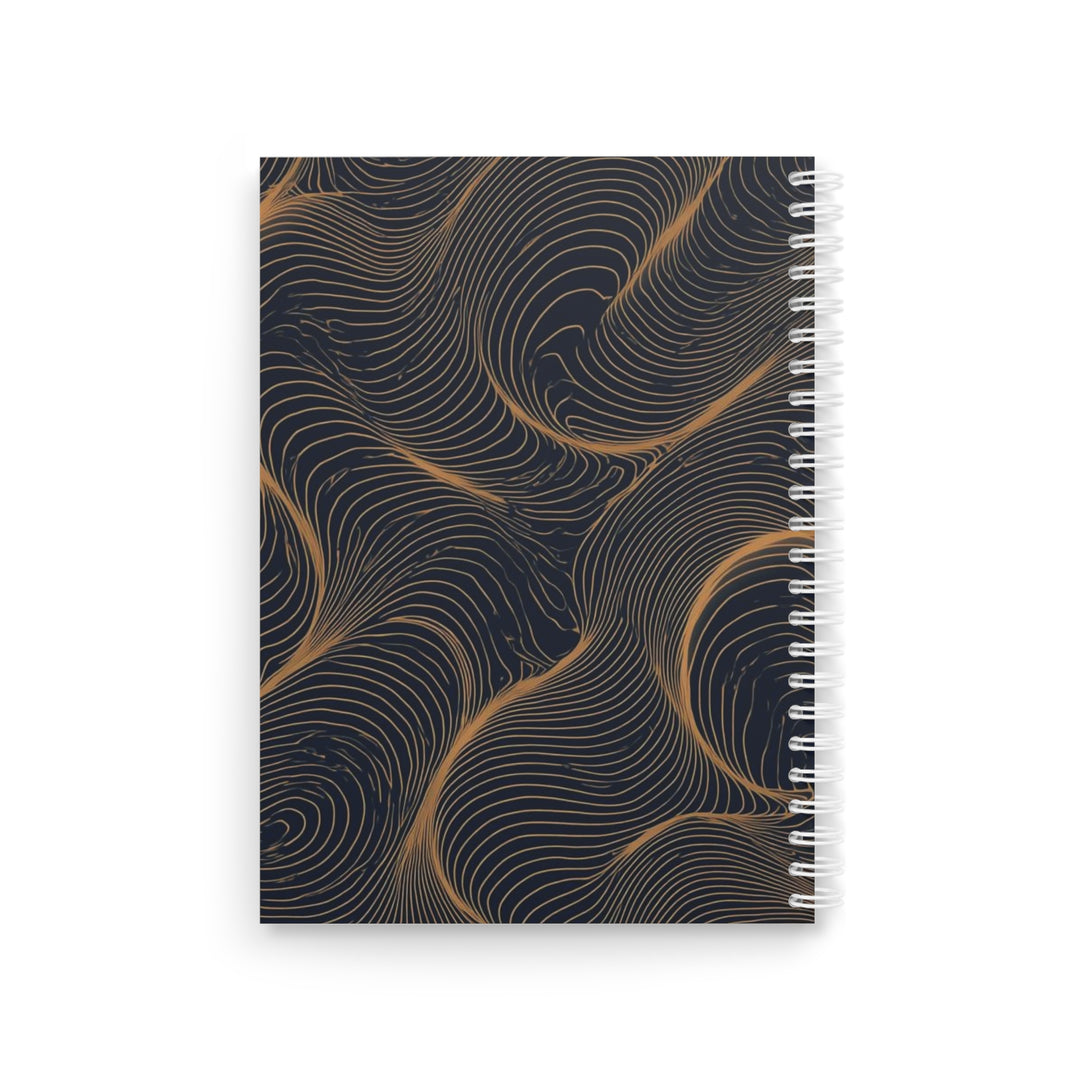 Custom Gold & Navy Abstract Spiral Notebook – Trendy, Luxe, Personalized