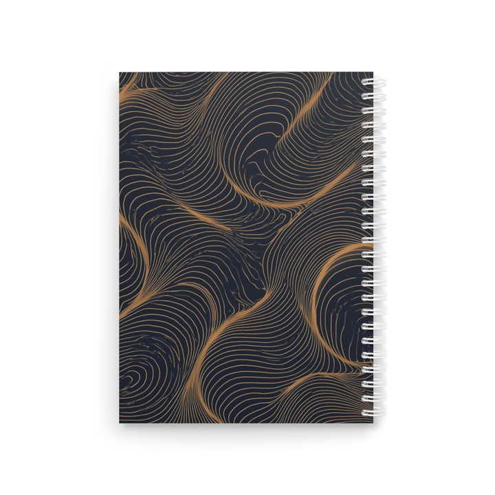 Custom Gold & Navy Abstract Spiral Notebook – Trendy, Luxe, Personalized