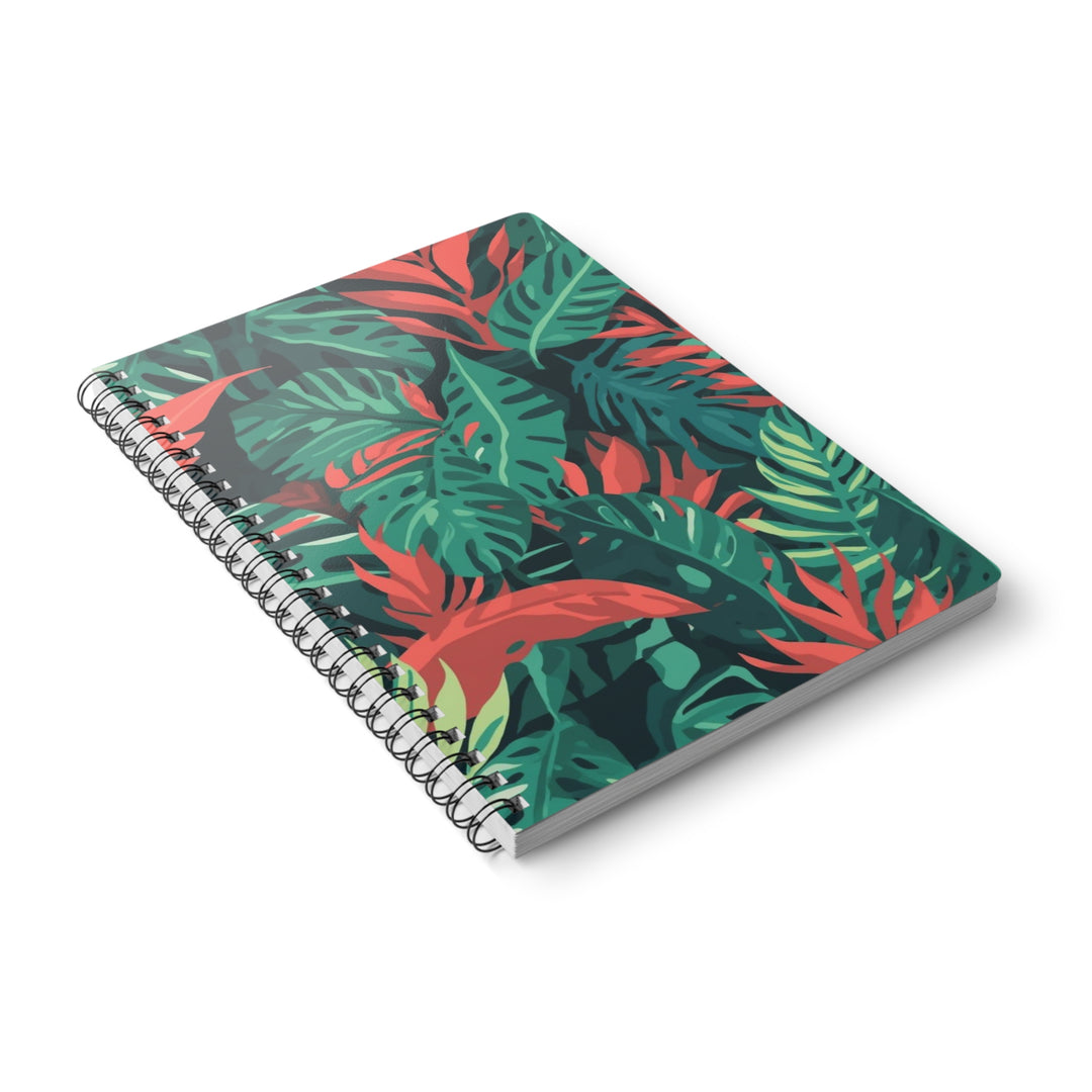Wirobound A5 Softcover Notebook – Tropical Leaf Design, 150 Pages, Luxe & Trendy