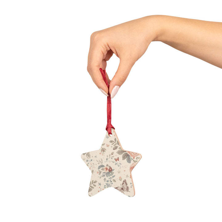 Handcrafted Wooden Ornaments – Floral & Butterfly Rustic Decor, Magnetic & Hanging