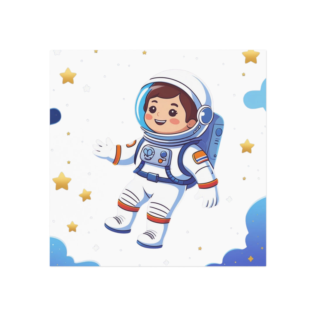 Personalized Space Astronaut Square Magnet – Fun Kids Decor & Gifts