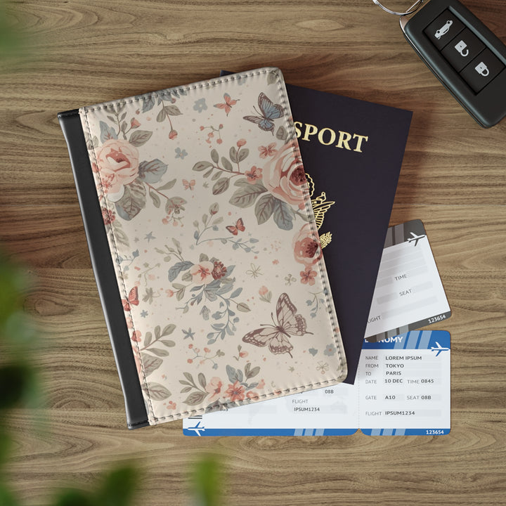 Floral Butterfly Passport Cover – Personalized, RFID-Blocking Travel Wallet
