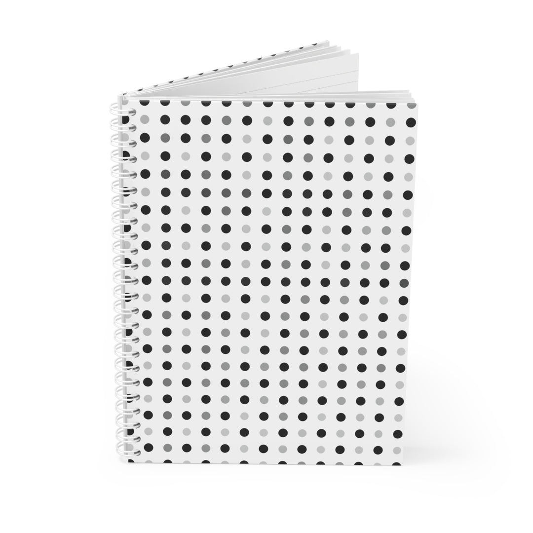 Customizable Spiral Notebook – Modern Polka Dot, Trendy Minimalist Design