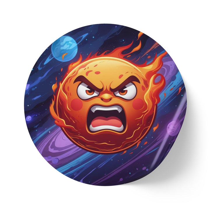 Fiery Cosmic Round Sticker Label Rolls – Durable, Stylish, Space-Themed!