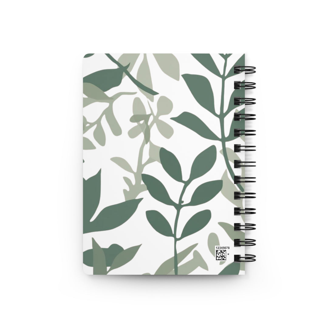 Botanical Spiral Bound Journal – Modern Minimal Foliage, Customizable, Durable