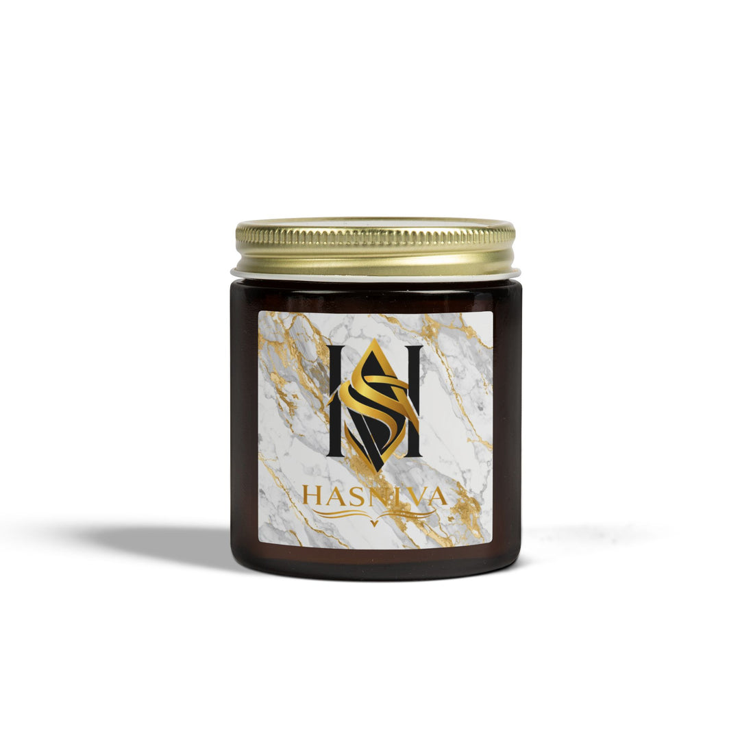 Hand-Poured Coconut Apricot Scented Candle – Marble & Gold Luxe | 4oz/9oz