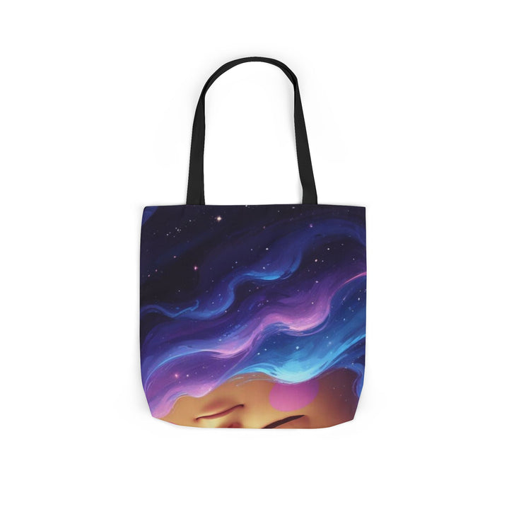 Galaxy Moon Canvas Tote Bag – 5-Color Straps, Cute Space Design, Customizable