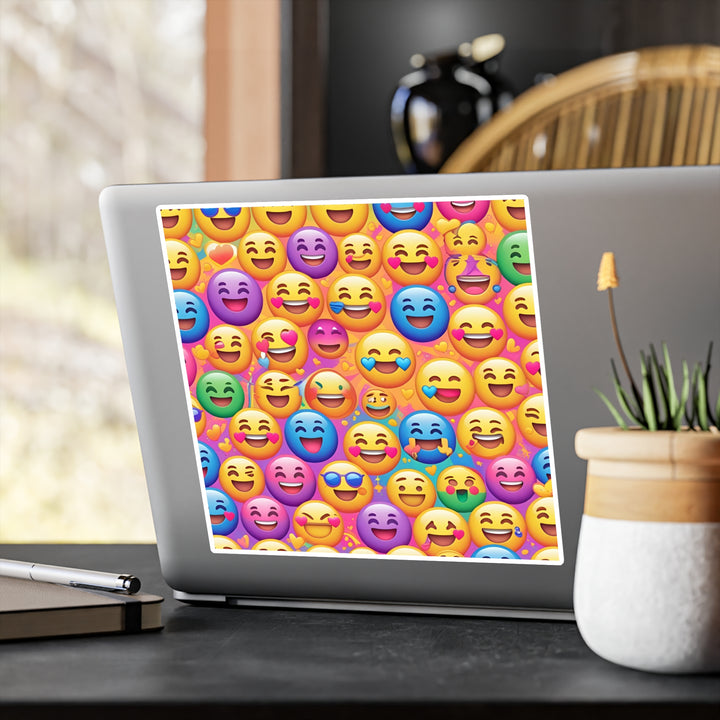 Vibrant Emoji Vinyl Kiss-Cut Stickers – Fun, Weatherproof, Custom Art