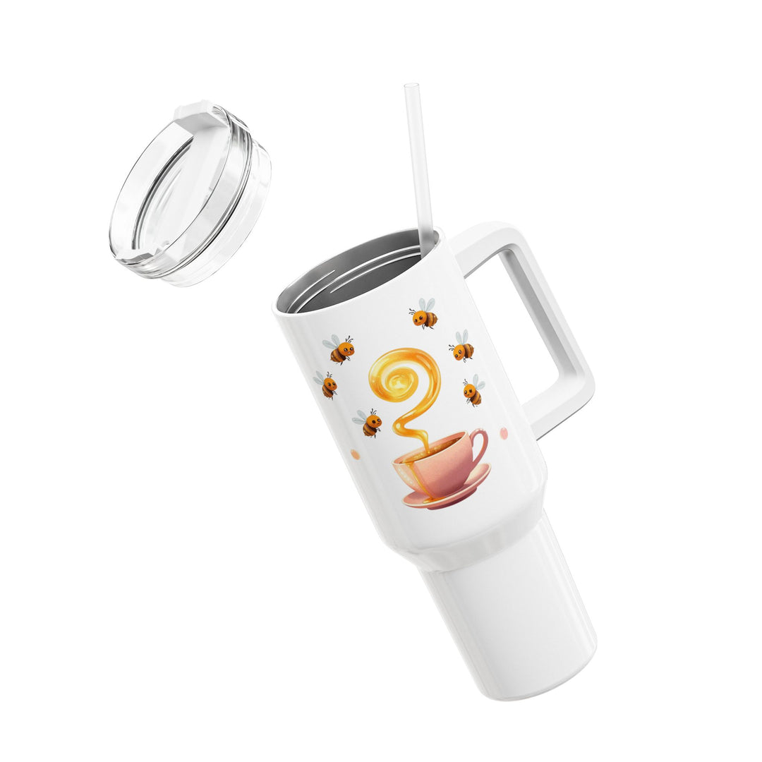 40oz Custom Bee Honey Teacup Tumbler – Cute Insulated, Spill-Proof Mug