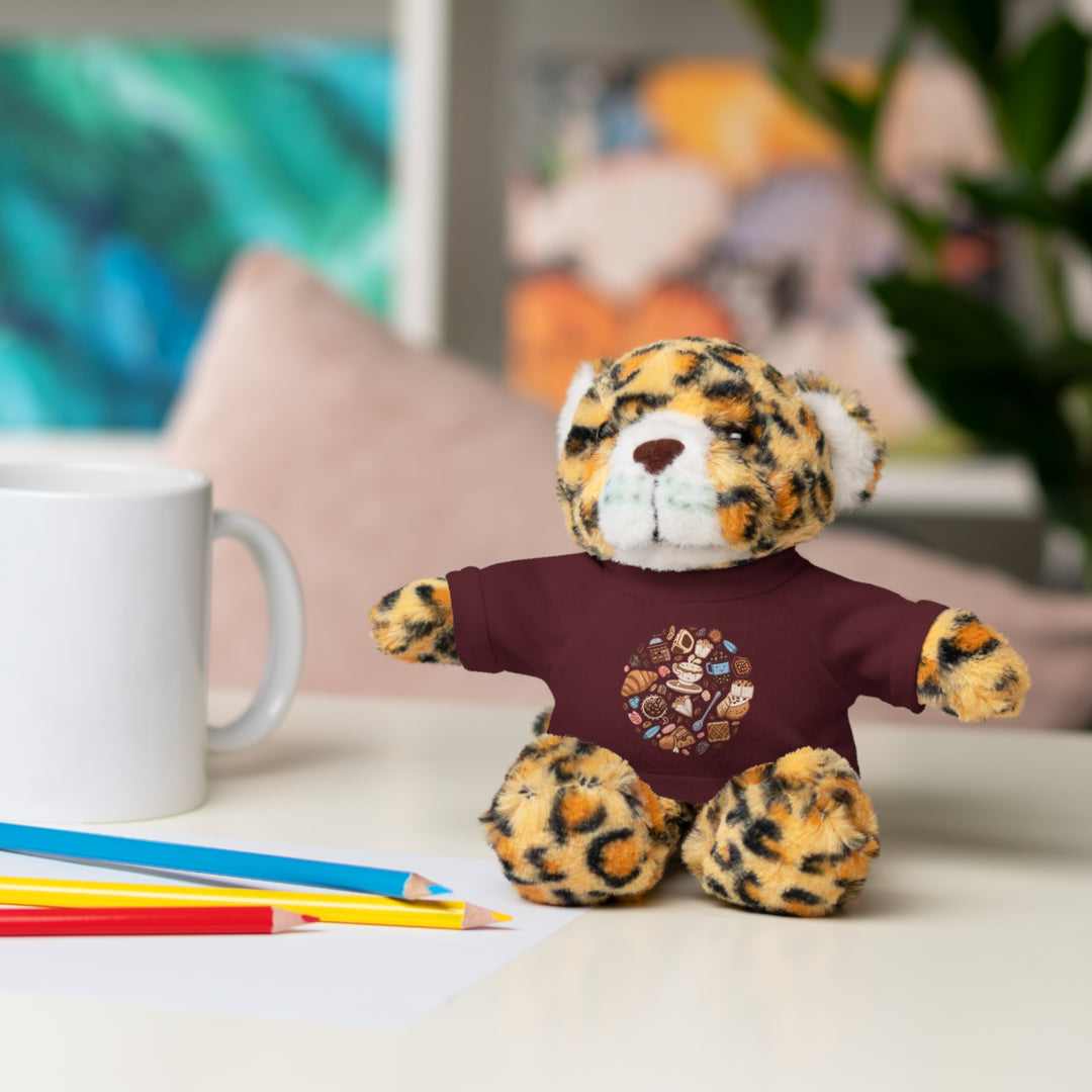 Custom Stuffed Animal w/ Coffee & Dessert Tee – Cute Plush Gift 8”
