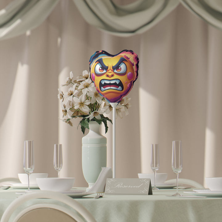 6” Space-Themed Round & Heart Balloons – Bold Angry Sun Cosmic Party Decor
