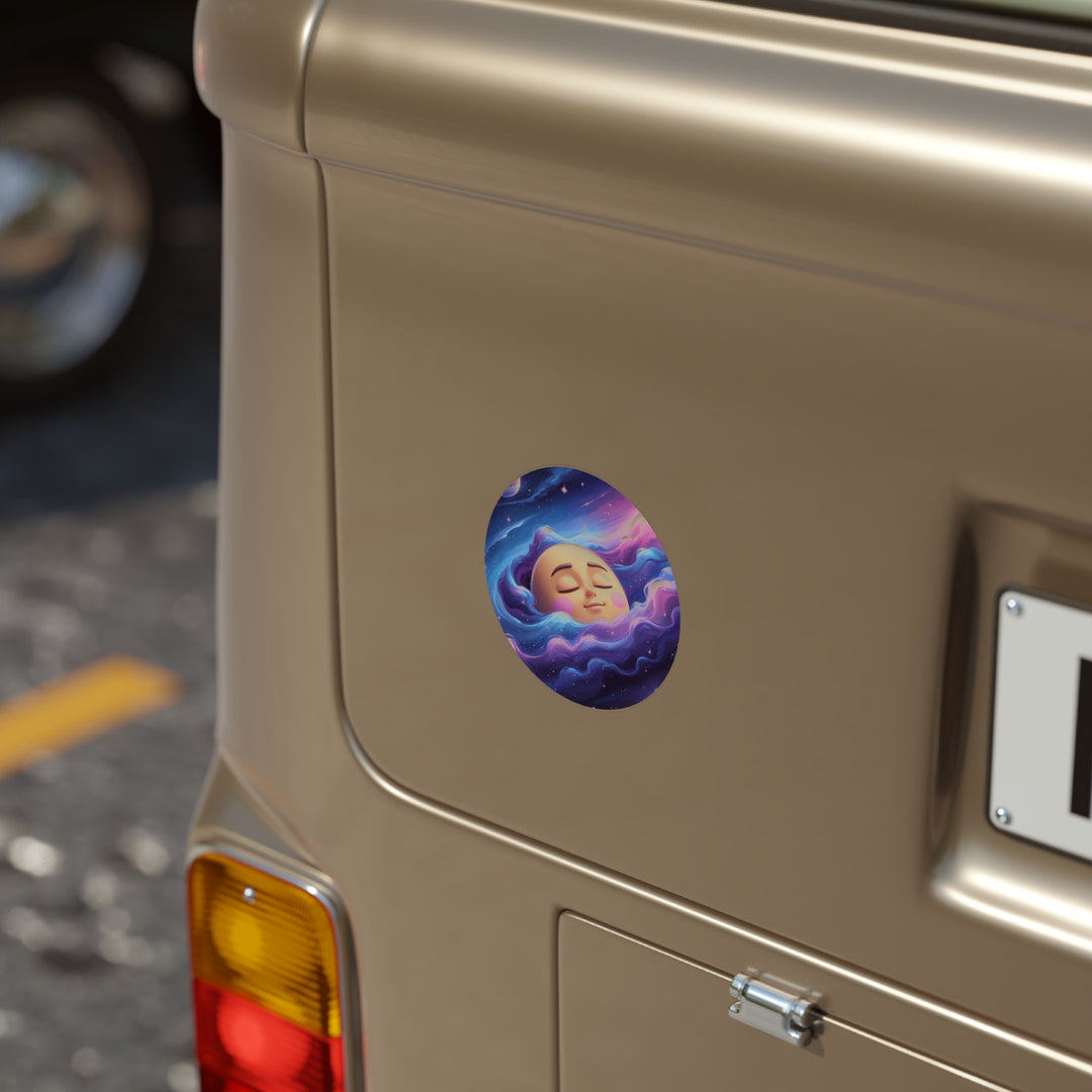Whimsical Galaxy Moon Outdoor Sticker – Transparent, Durable & Stylish