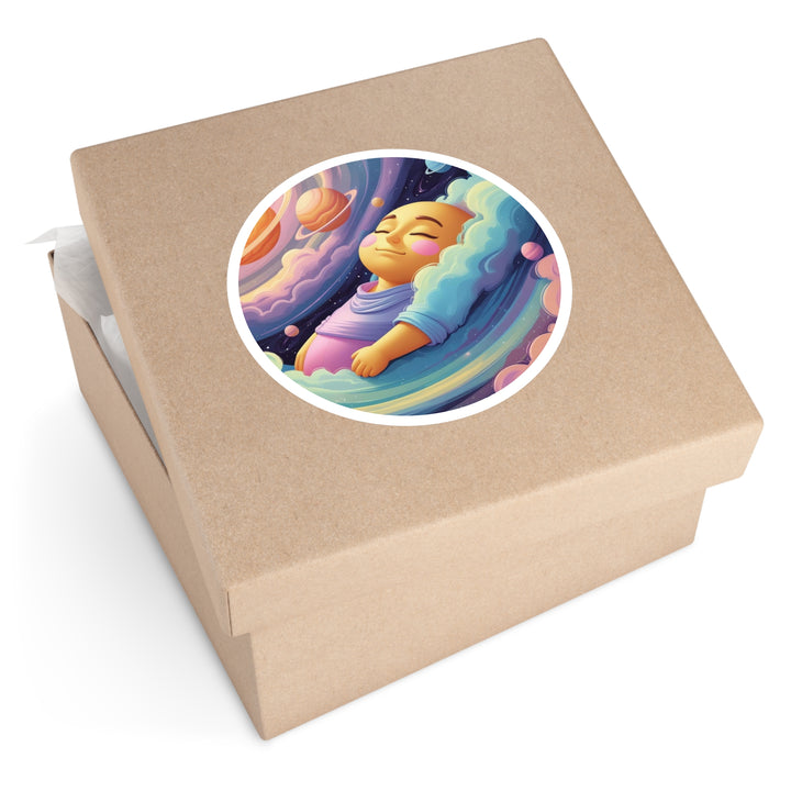 Cosmic Baby Round Sticker – Durable, Weatherproof, Cute Nursery Decor