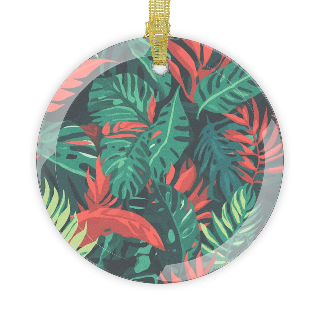 Handcrafted Glass Ornament – Custom Tropical Leaf Art, Personalized Decor