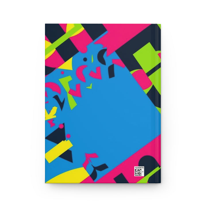 Vibrant Matte Hardcover Journal – Bold Geometric Neon Abstract, Custom Cover