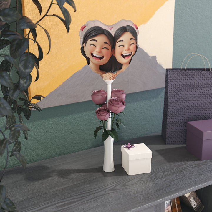 Custom 6” Heart & Round Balloons – Cute 3D Cartoon Girls Party Decor