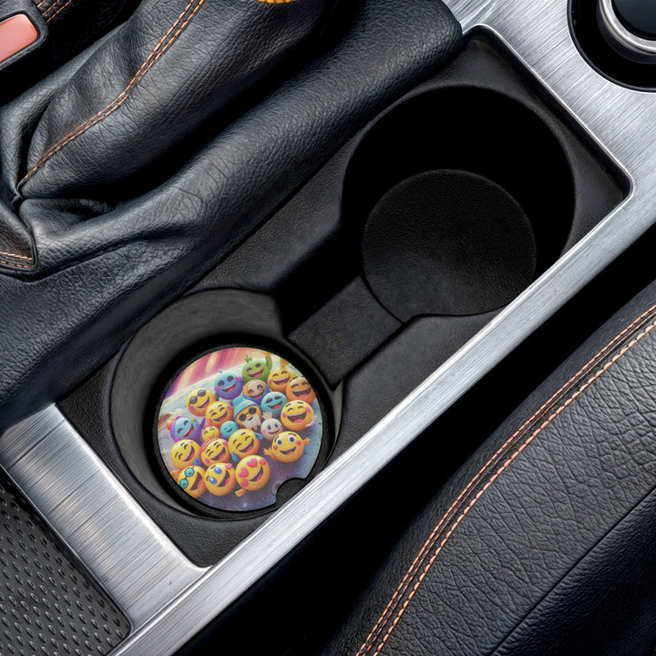 Soapstone Car Coaster – Fun Space Emoji Design, Absorbent & Stylish Gift
