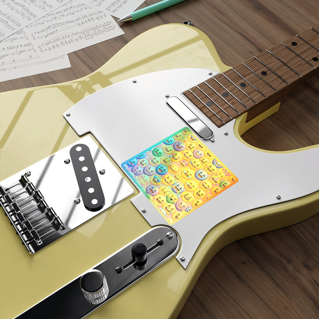 Retro Holographic Emoji Die-Cut Stickers – Vibrant, Rainbow, Fun Vibes!