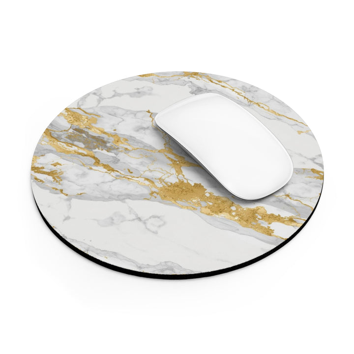Personalized Marble Mouse Pad – Gold Vein, Luxury Neoprene, Non-Slip, Chic Desk Decor