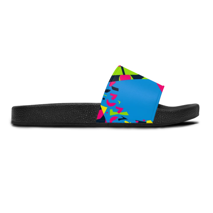 Neon Geometric Women's Slide Sandals – Trendy, Personalized, All-Day Comfort