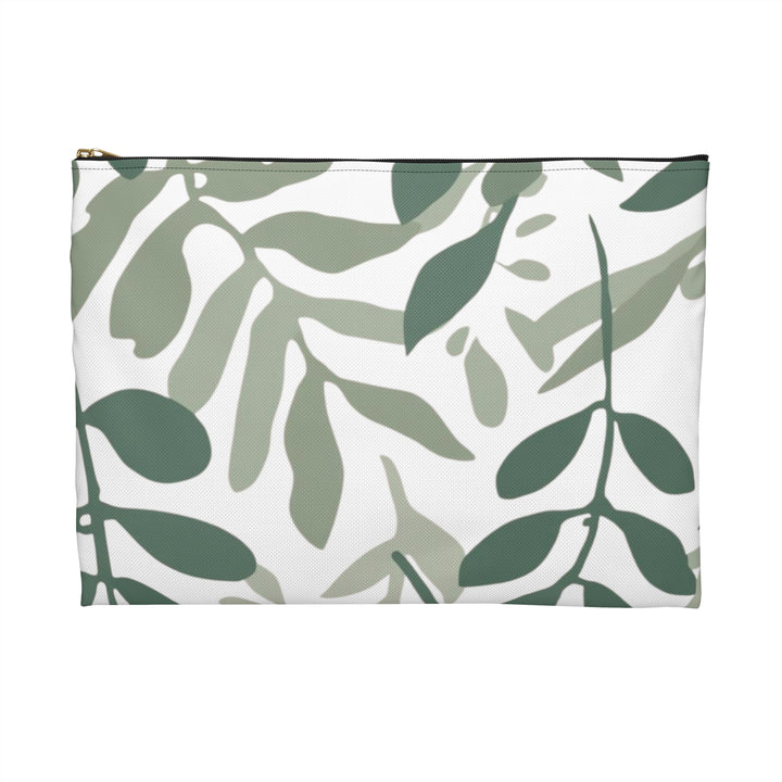 Chic Green Botanical Accessory Pouch – Stylish, Versatile Organizer Bag
