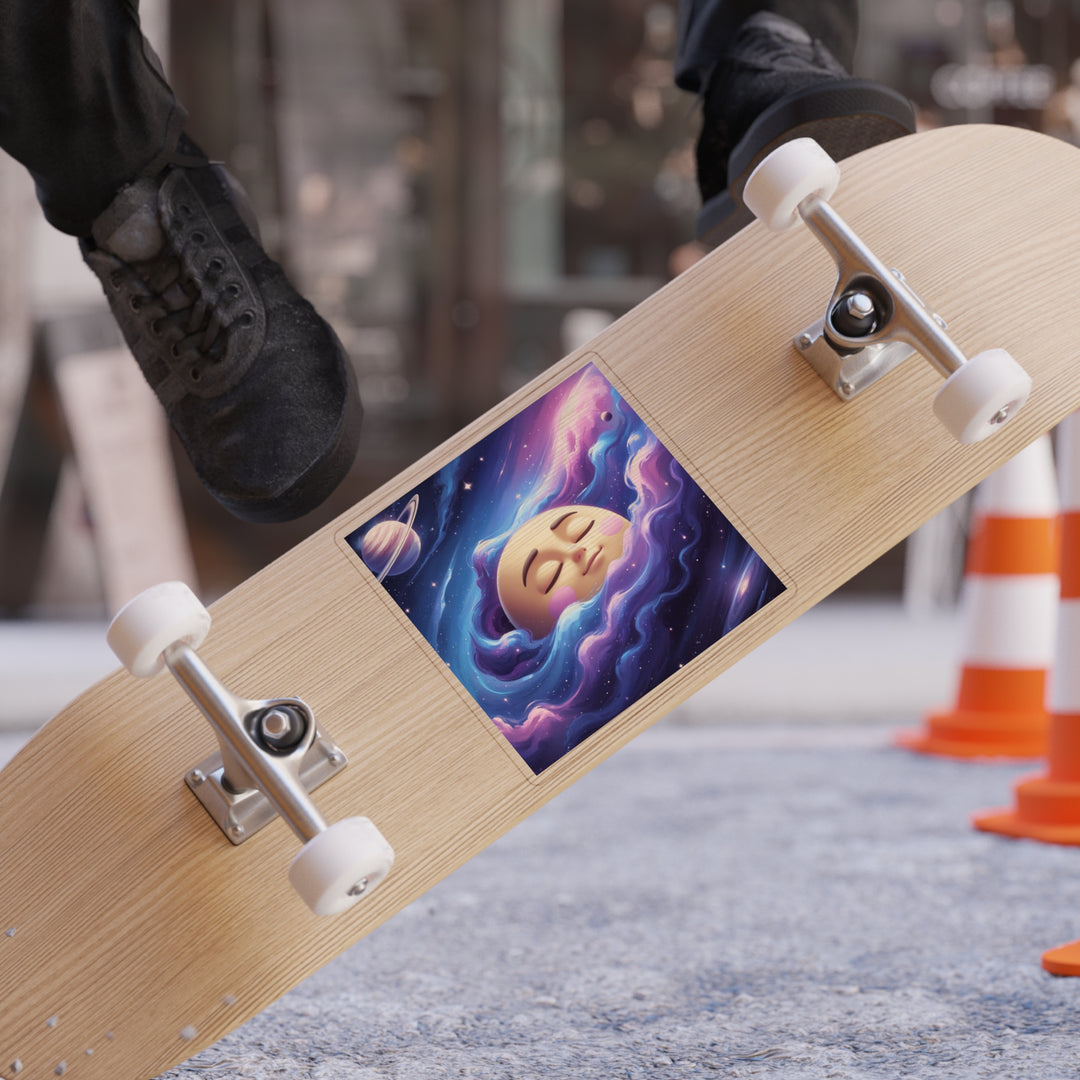 Whimsical Galaxy Moon Transparent Outdoor Sticker – Die-Cut, Waterproof, 1pc