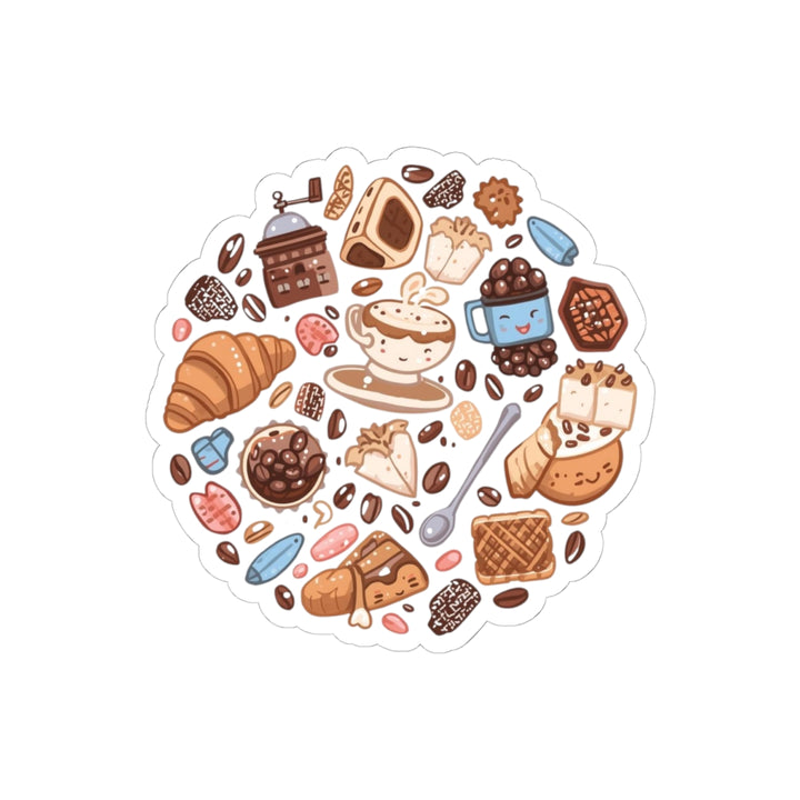 Whimsical Coffee & Dessert Kiss-Cut Stickers – Cute Café Vinyl Decals