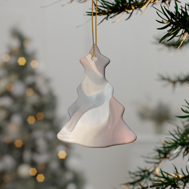 Personalized Ceramic Ornaments – Abstract Pastel Shapes, Custom Keepsake