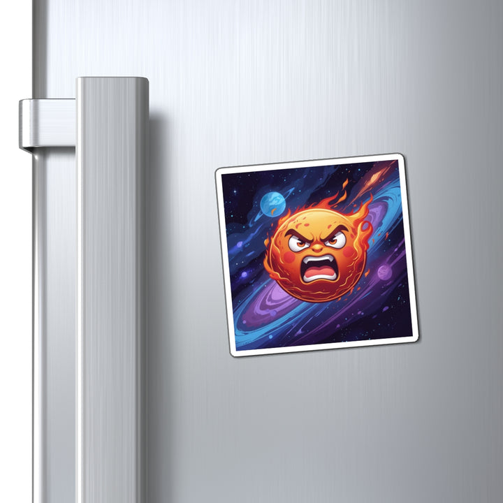 Fiery Cosmic Sun Custom Magnet – Bold, Fun Space Decor for Fridge & Office