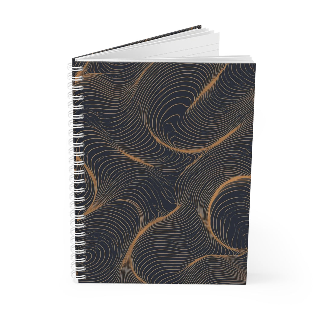 Custom Gold & Navy Abstract Spiral Notebook – Trendy, Luxe, Personalized