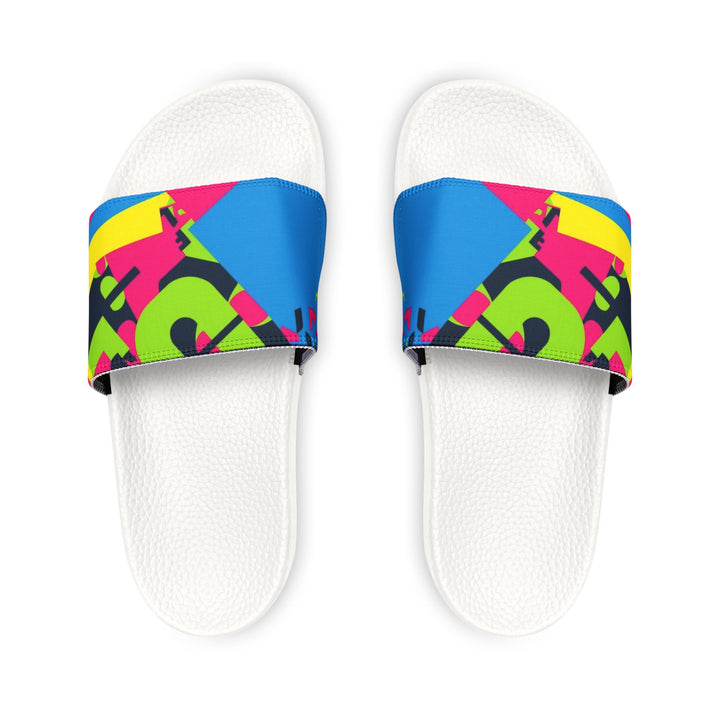 Women's Custom Neon Geometric Removable-Strap Sandals – 2-in-1 Urban Chic