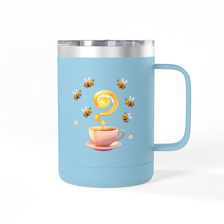 Warm Pastel Bees & Honey 15oz Coffee Mug Tumbler – Cute Travel Cup