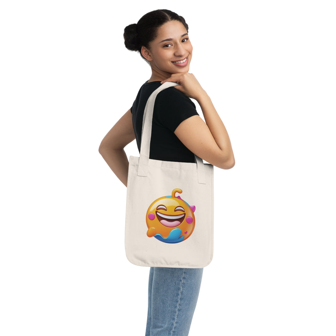 Emoji Joy Organic Canvas Tote Bag – Eco-Chic, Playful & Durable