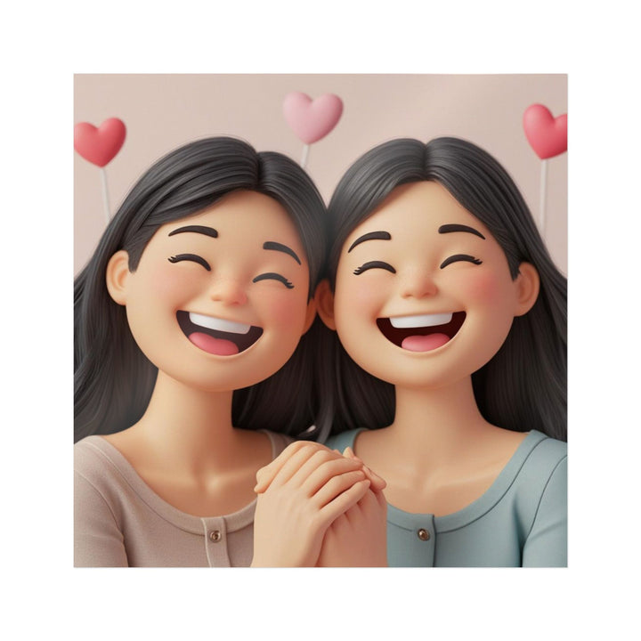 3D Cartoon Friendship Die-Cut DTF Sticker – Waterproof, Vibrant & Trendy