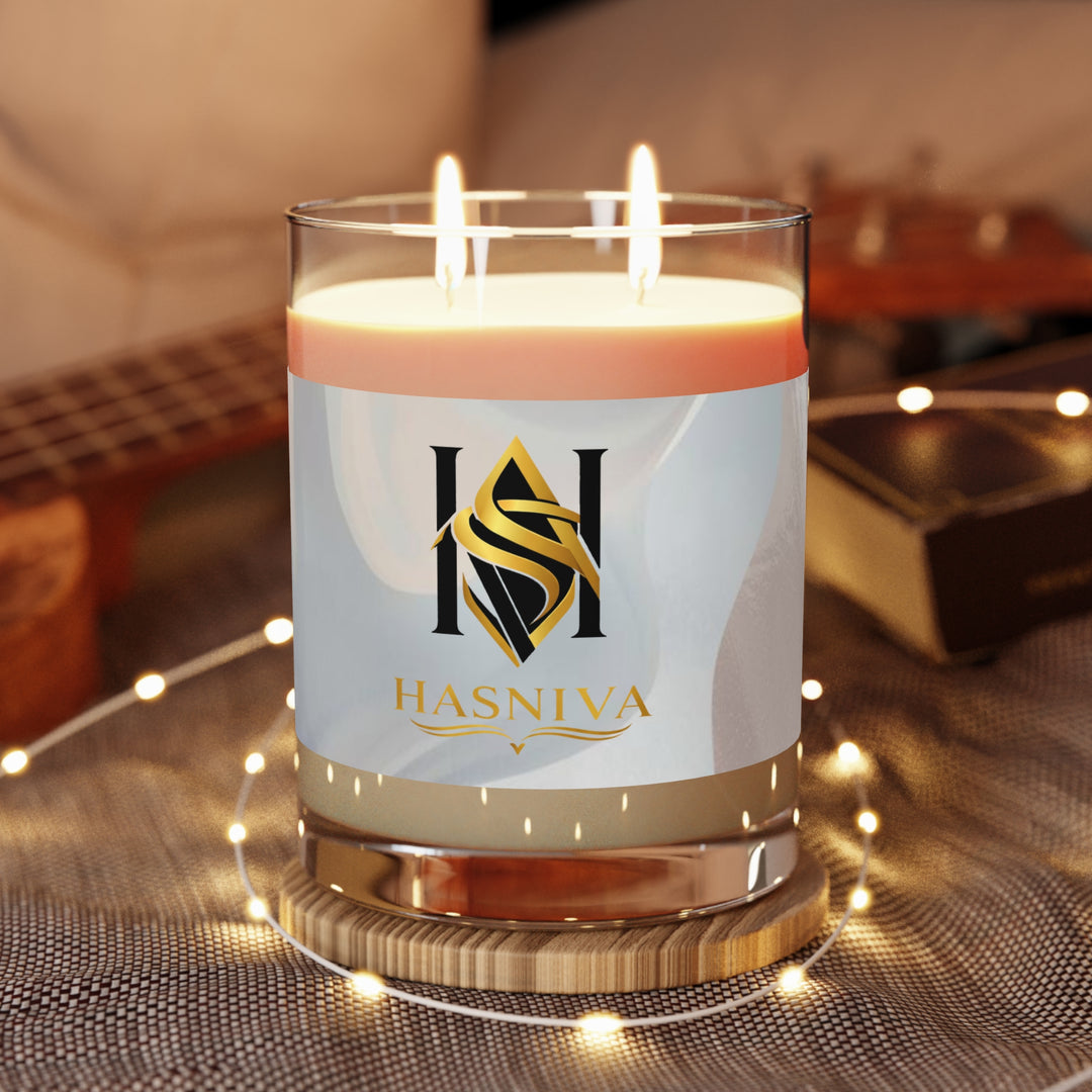 11oz Scented Candle – Luxe Soy, Pastel Abstract Glass, 65hr Burn
