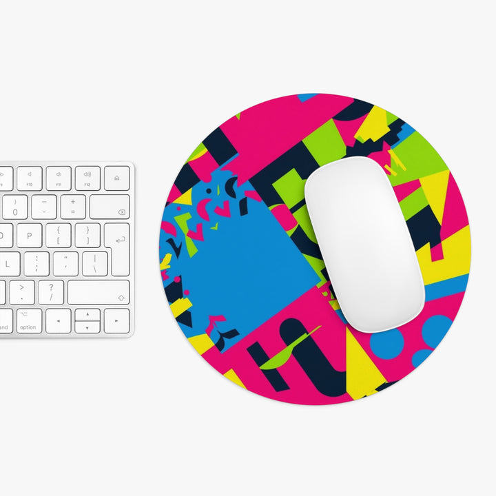 Personalized Neon Geometric Mouse Pad – Modern, Trendy & Vibrant Desk Mat
