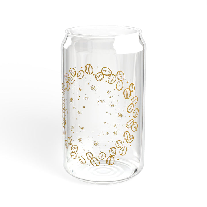 16oz Coffee Lovers Sipper Glass – Modern Café Vibes, Bamboo Lid & Straw