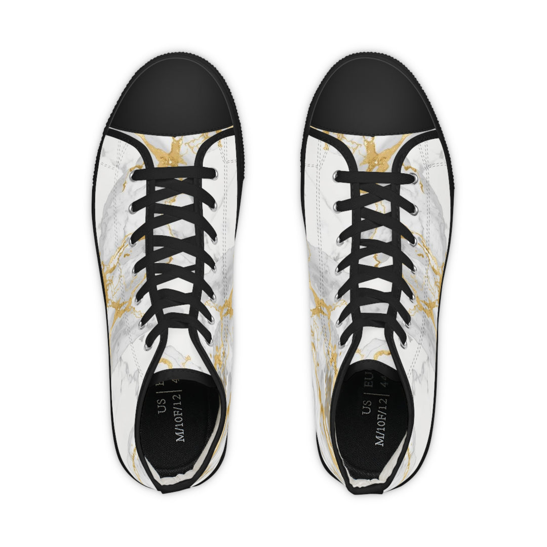 Men’s Marble Gold High Top Sneakers – Trendy, Luxe & All-Day Comfort