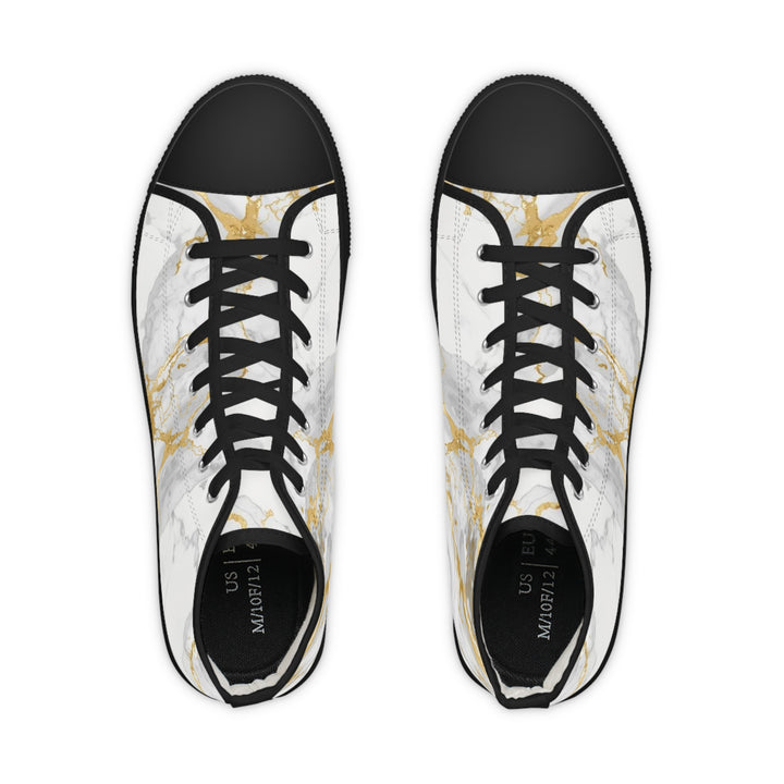 Men’s Marble Gold High Top Sneakers – Trendy, Luxe & All-Day Comfort