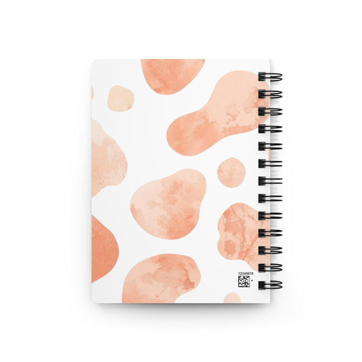Trendy Spiral Bound Journal – Black Blush Abstract Watercolor, Customizable