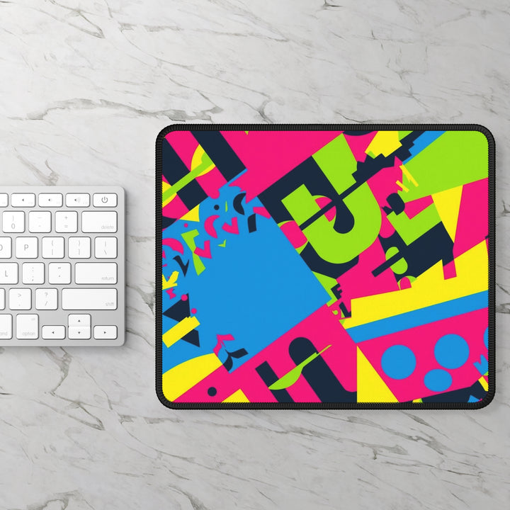 Neon Abstract Gaming Mouse Pad – Vibrant Geometric Desk Mat, 9x7
