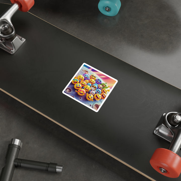 Custom Die-Cut Stickers – Playful Emoji Cosmic Vibes, Waterproof & Trendy