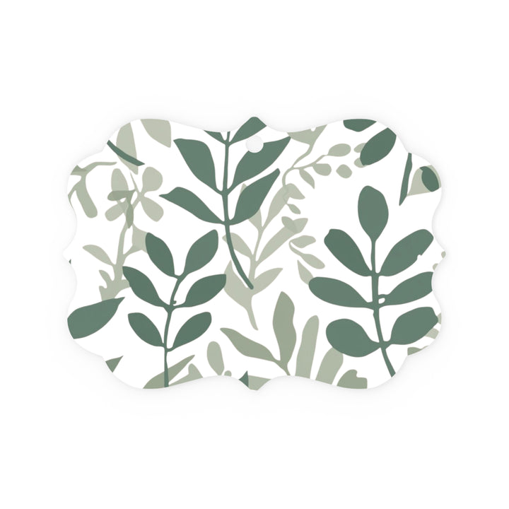 Double-Sided Metal Ornament – Modern Botanical Black Leafy Plaque Decor