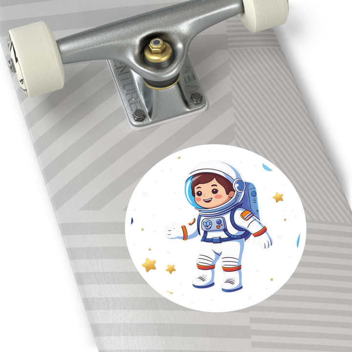 Space Astronaut Round Sticker – Durable, Custom Vinyl for Kids & Decor